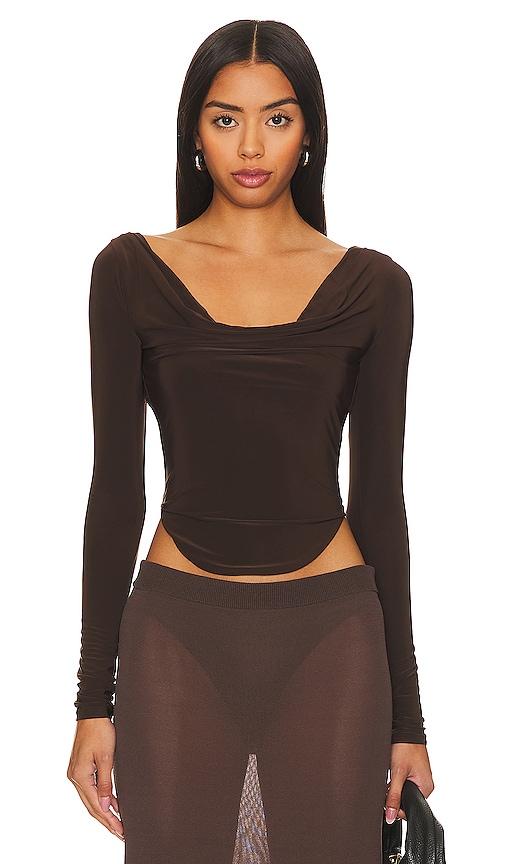 Lovers and Friends Xander Top in Chocolate by LOVERS&FRIENDS