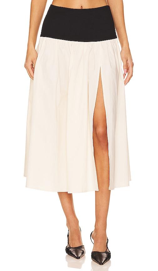 Lovers and Friends x Anja DujakoviÄ Mac Midi Skirt in Black, White by LOVERS&FRIENDS