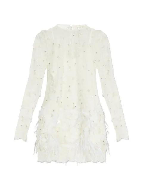 Alouetta embellished lace mini dress by LOVESHACKFANCY