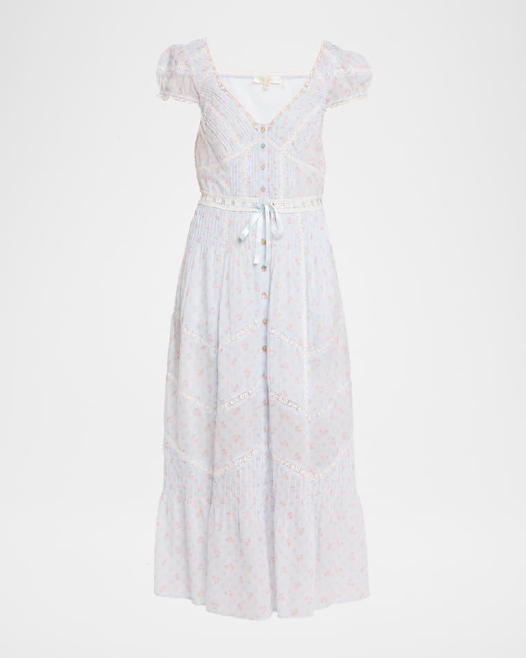 Aurela Floral Cotton Maxi Dress by LOVESHACKFANCY