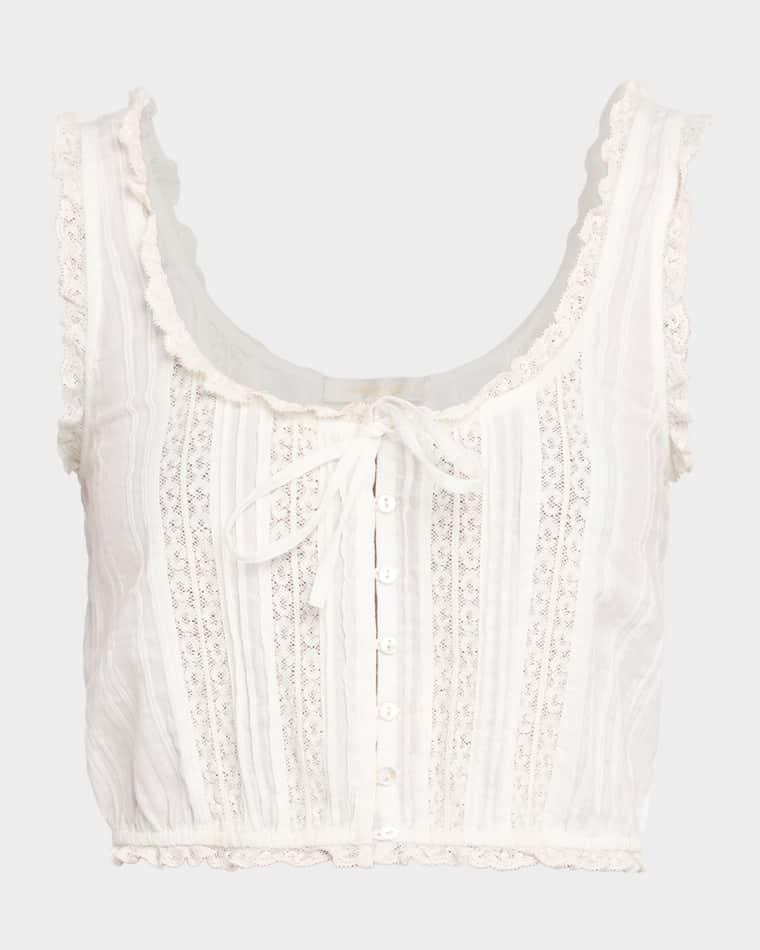 Blyss Cotton Sleeveless Top by LOVESHACKFANCY