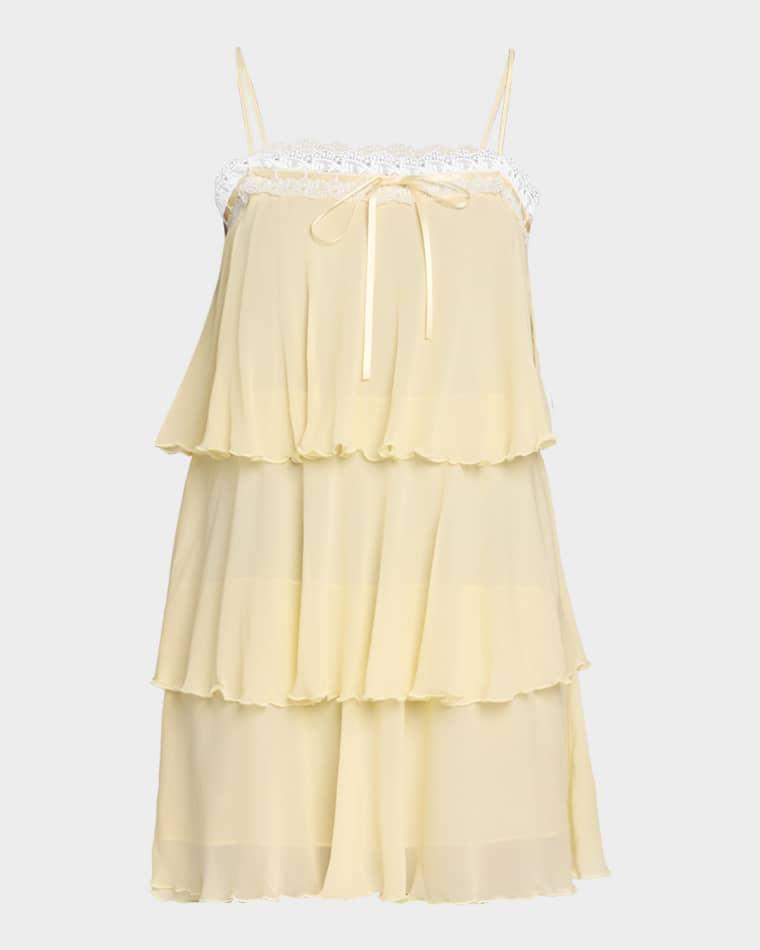 Cedra Tiered Ruffle Mini Dress by LOVESHACKFANCY