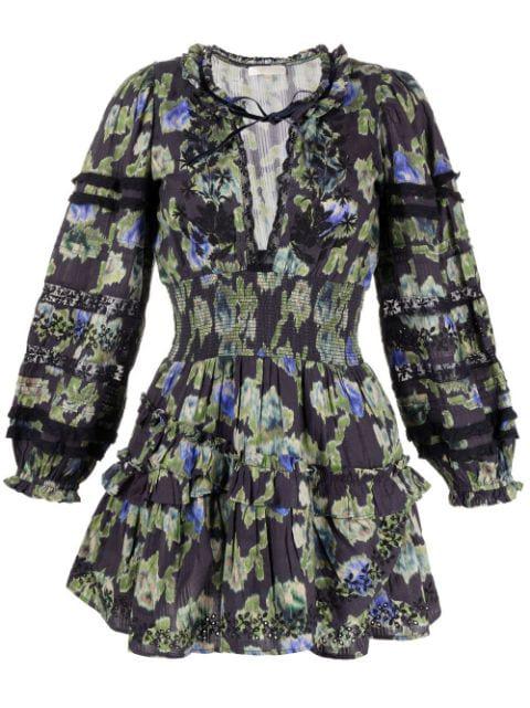 Clarkie printed mini dress by LOVESHACKFANCY