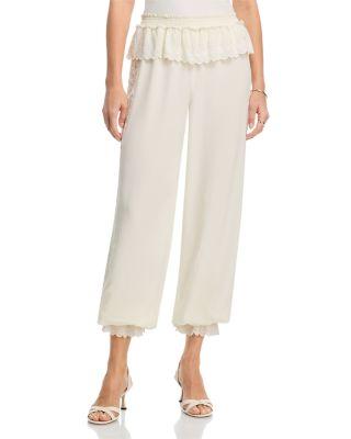 Clyra Silk Pants by LOVESHACKFANCY
