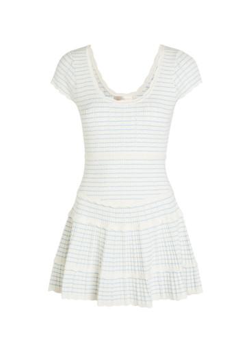 Elisavette striped pointelle knit mini dress by LOVESHACKFANCY