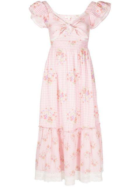 Emeka floral midi dress by LOVESHACKFANCY
