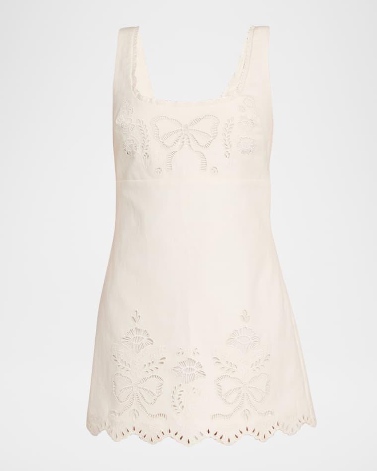 Fable Embroidered Mini Dress by LOVESHACKFANCY