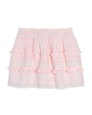 Girls' Billie Cherry Embroidered Tiered Skirt - Big Kid by LOVESHACKFANCY