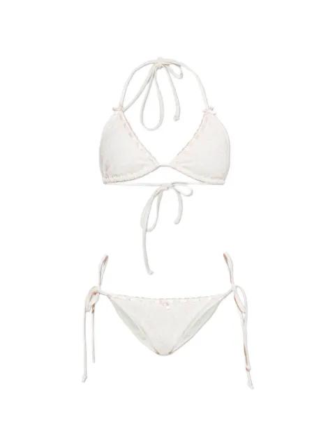 Harbor bow-detail bikini by LOVESHACKFANCY