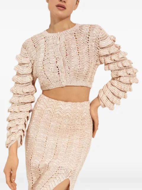 Junice ruffled cardigan by LOVESHACKFANCY