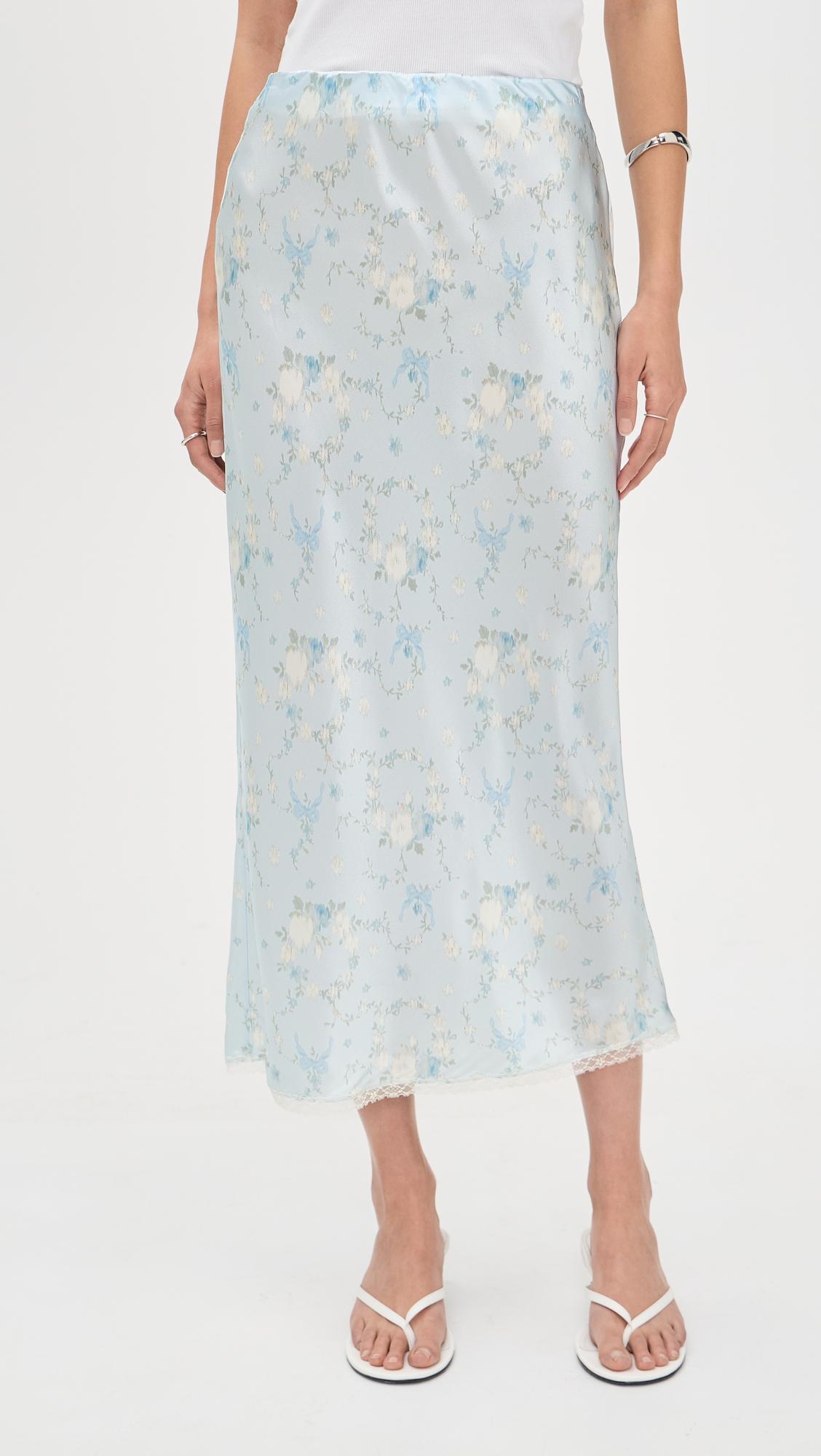 Kalo Silk Skirt by LOVESHACKFANCY