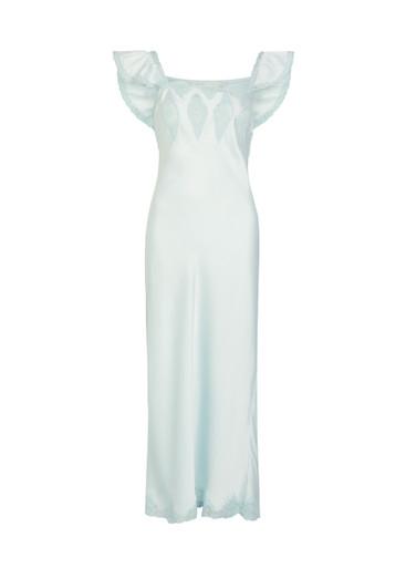 Karmine lace-trim satin midi dress by LOVESHACKFANCY