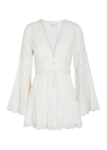 Kinsale lace-trim cotton mini dress by LOVESHACKFANCY