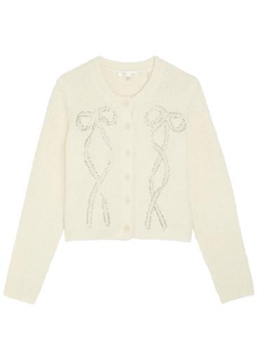 Leocadia embellished wool-blend cardigan by LOVESHACKFANCY