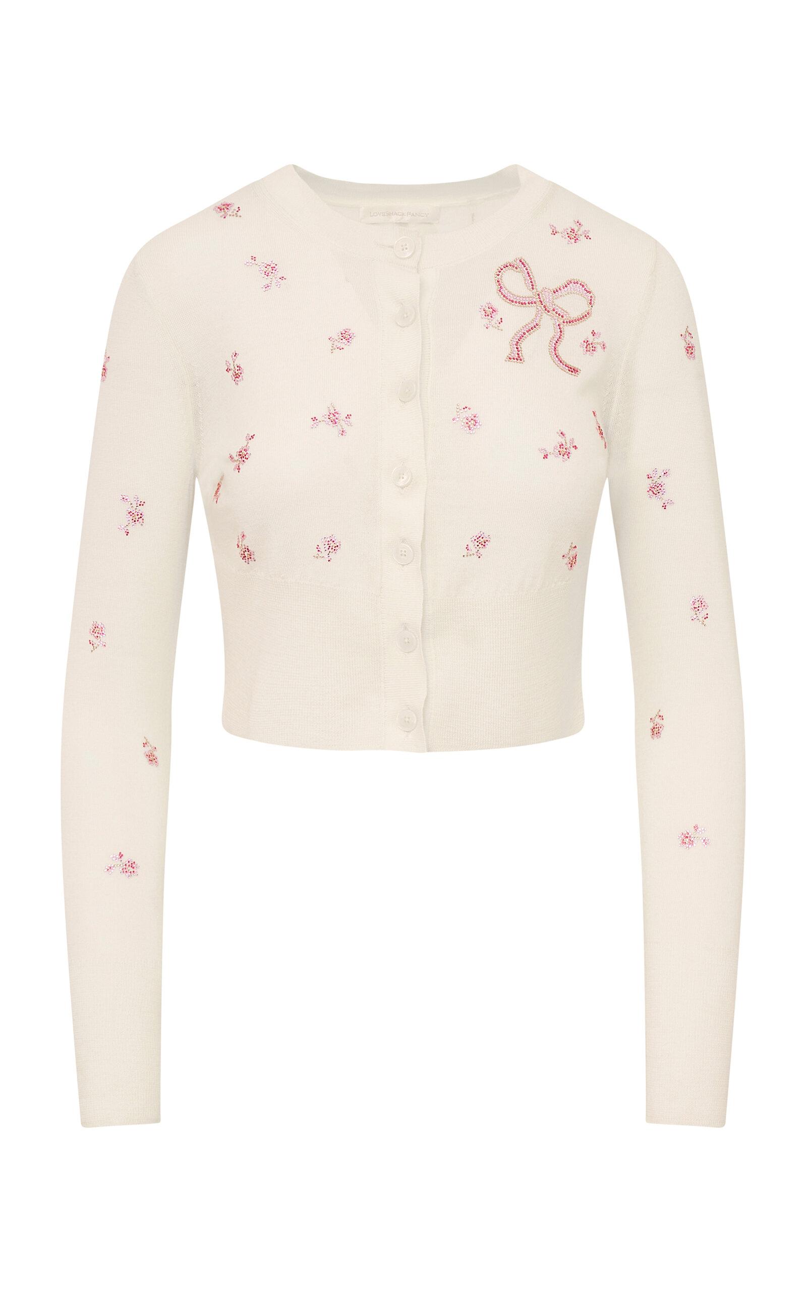 LoveShackFancy Adeanne Embellished Wool Cardigan - Moda Operandi by LOVESHACKFANCY