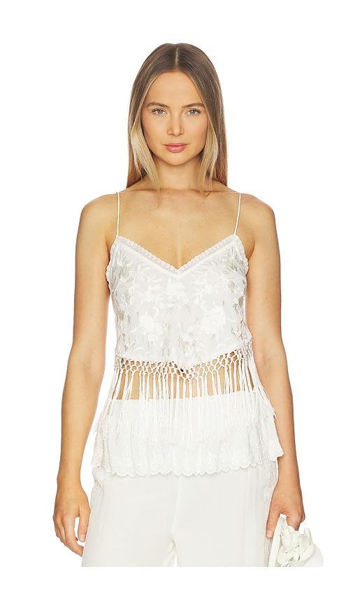 LoveShackFancy Annemarie Top in Ivory by LOVESHACKFANCY