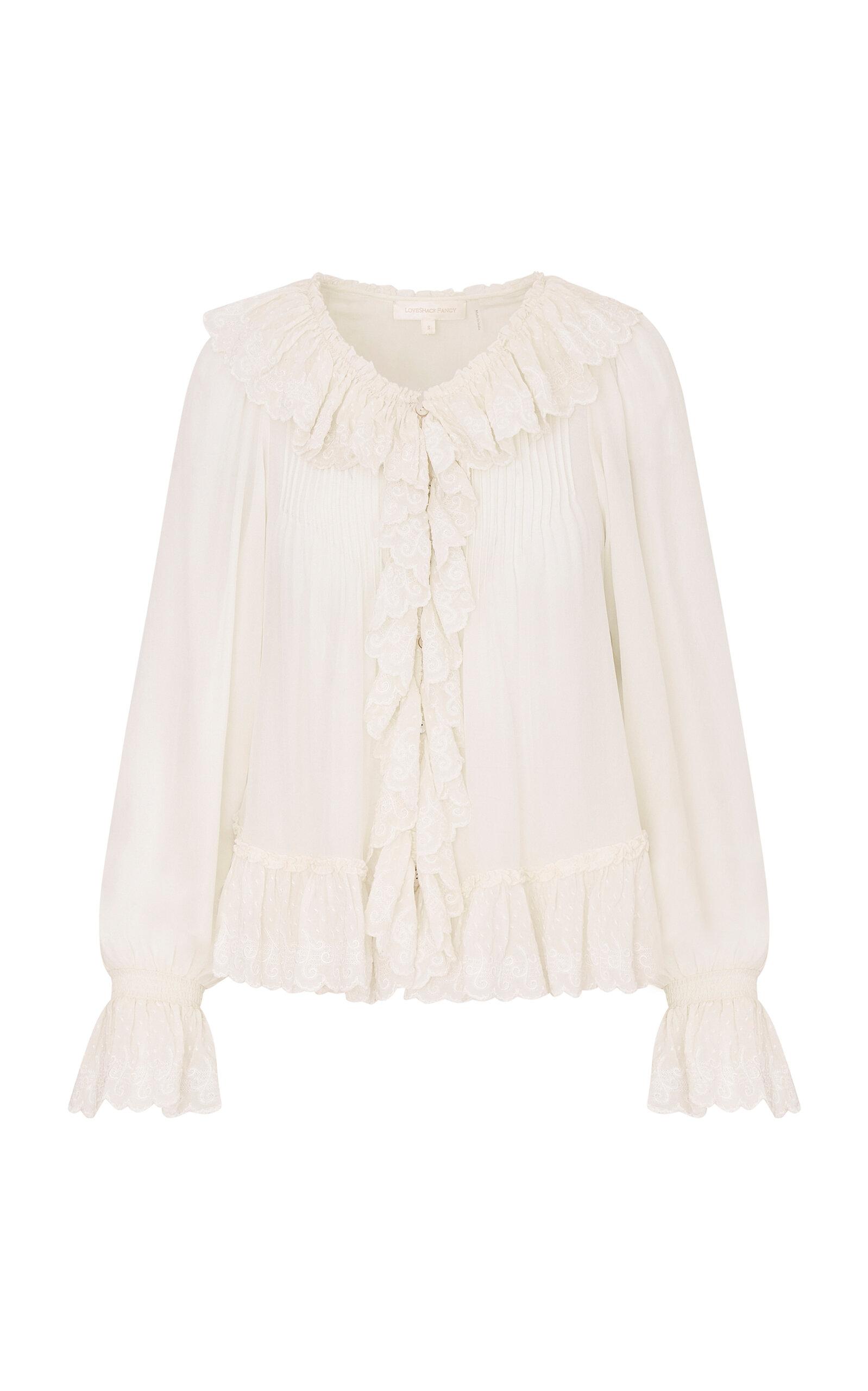 LoveShackFancy Avee Ruffled Silk Blouse - Moda Operandi by LOVESHACKFANCY