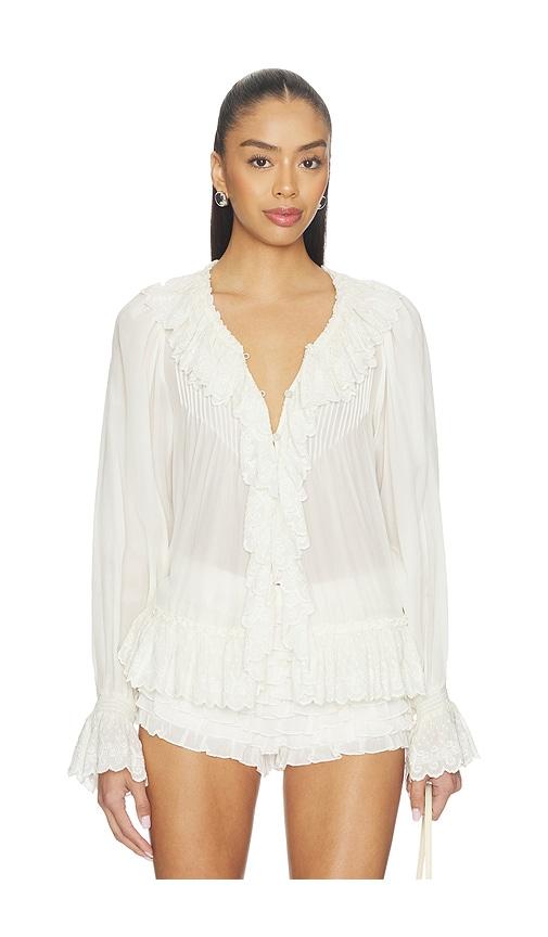 LoveShackFancy Avee Top in Cream by LOVESHACKFANCY