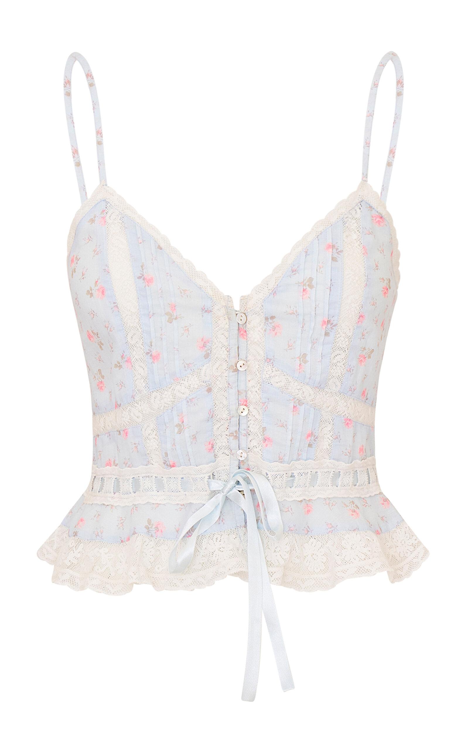 LoveShackFancy Avra Tie-Detailed Organic-Cotton Top - Moda Operandi by LOVESHACKFANCY
