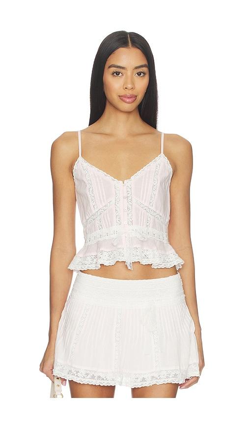 LoveShackFancy Avra Top in Rose by LOVESHACKFANCY