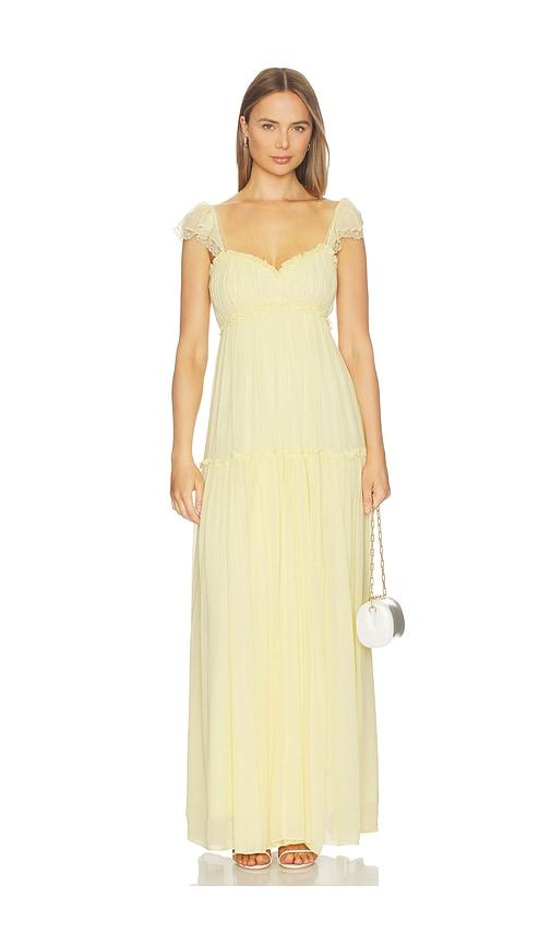 LoveShackFancy Bourge Dress in Lemon by LOVESHACKFANCY