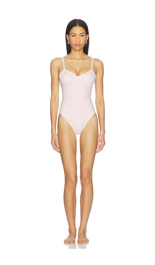 LoveShackFancy Brooksie Swimsuit in Pink by LOVESHACKFANCY