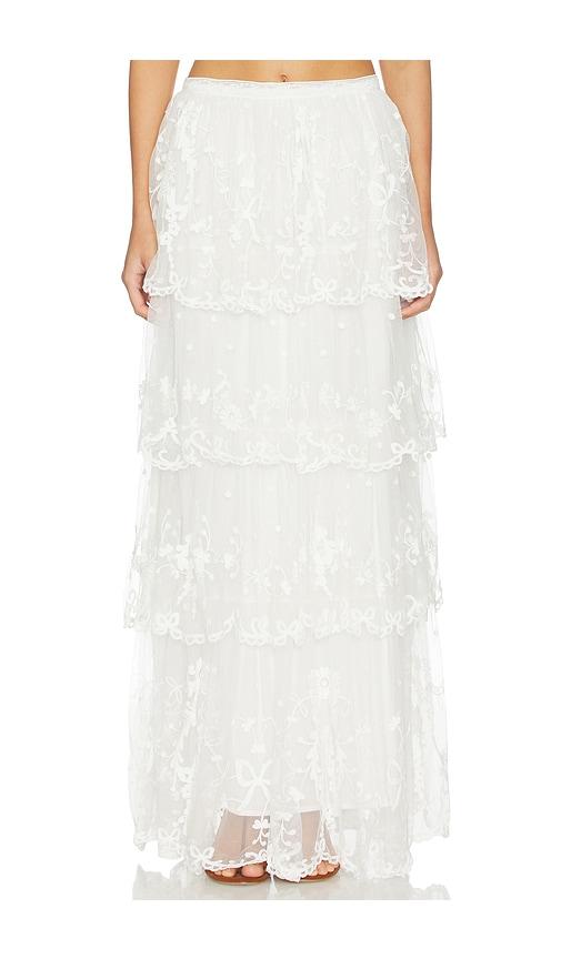 LoveShackFancy Celesa Skirt in Ivory by LOVESHACKFANCY