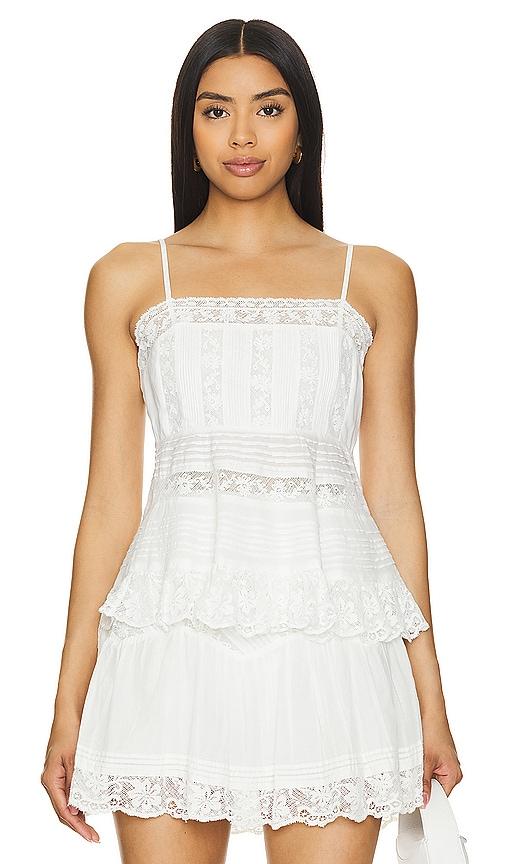 LoveShackFancy Charlieann Top in White by LOVESHACKFANCY