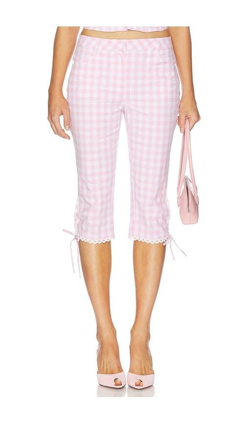 LoveShackFancy Elarose Pant in Pink by LOVESHACKFANCY