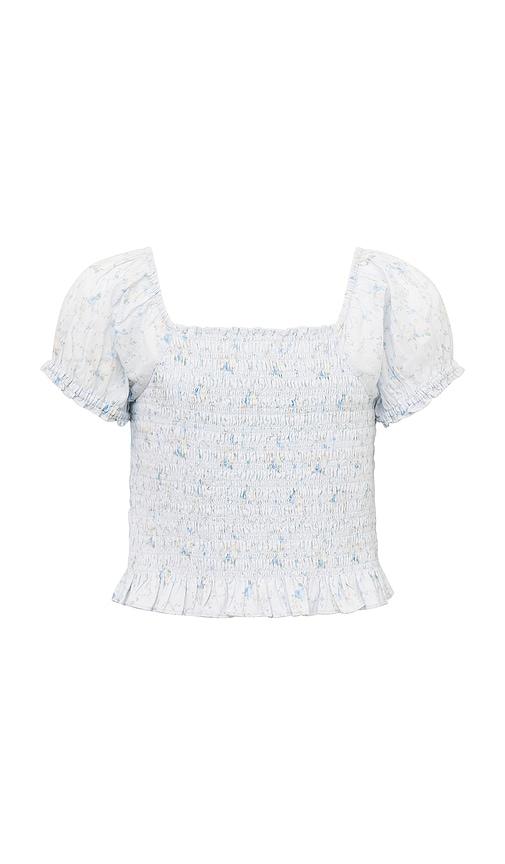 LoveShackFancy Kids Fabielle Top in Baby Blue by LOVESHACKFANCY