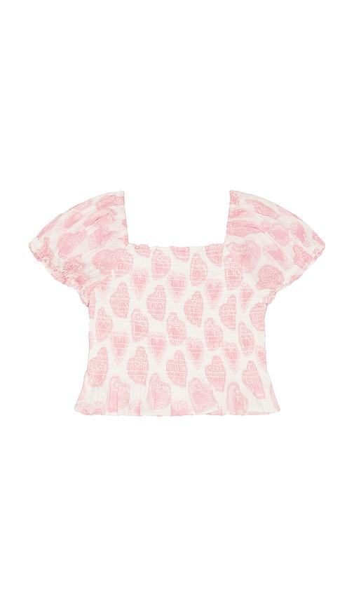 LoveShackFancy Kids Fabielle Top in Pink by LOVESHACKFANCY