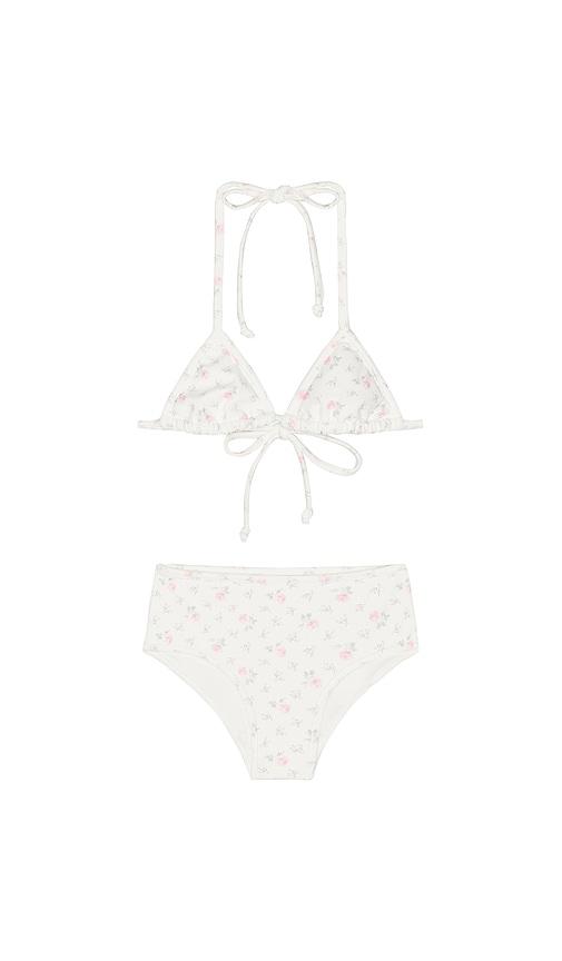 LoveShackFancy Kids Finnie Bikini in Ivory by LOVESHACKFANCY