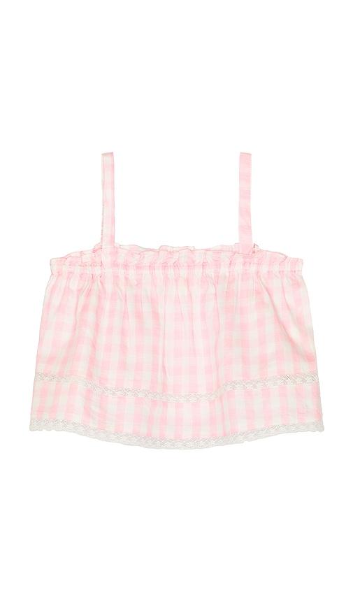 LoveShackFancy Kids Fiorella Top in Pink by LOVESHACKFANCY