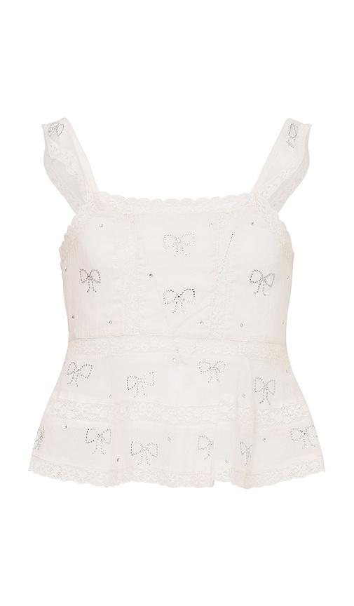 LoveShackFancy Kids Melsy Top in White by LOVESHACKFANCY
