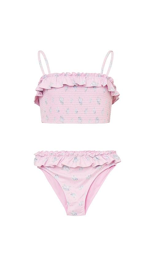 LoveShackFancy Kids Penni Bikini in Pink by LOVESHACKFANCY