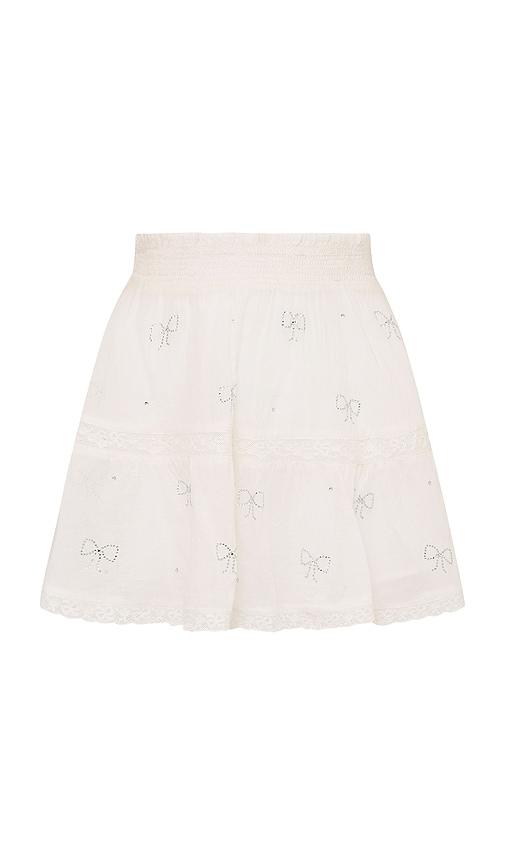 LoveShackFancy Kids Silano Skirt in White by LOVESHACKFANCY