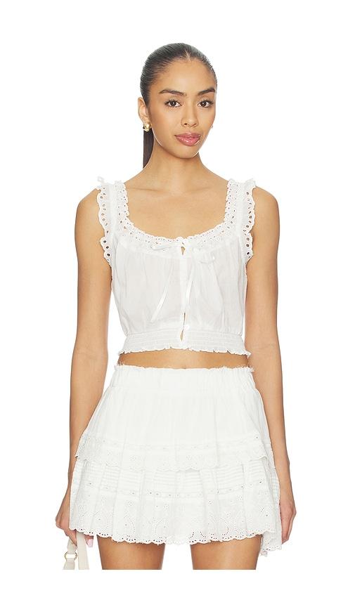 LoveShackFancy Lupo Top in White by LOVESHACKFANCY
