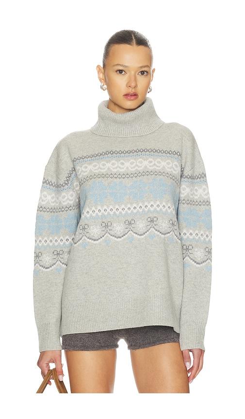 LoveShackFancy Mirin Turtleneck Sweater in Grey by LOVESHACKFANCY