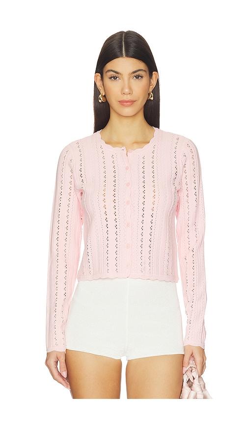 LoveShackFancy Peridot Cardigan in Pink by LOVESHACKFANCY
