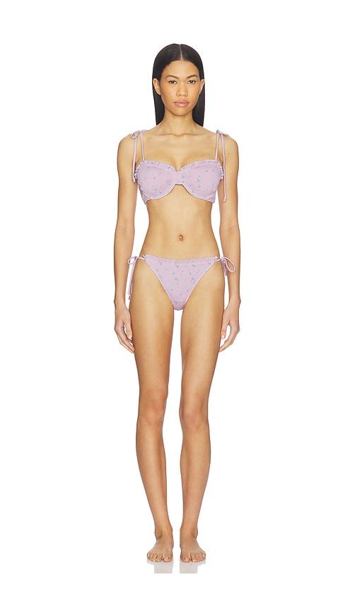 LoveShackFancy Quinley Bikini in Purple by LOVESHACKFANCY