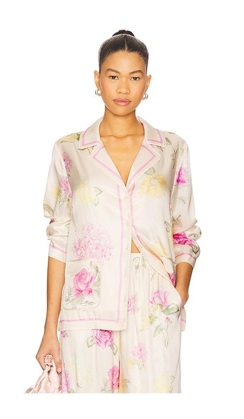 LoveShackFancy Renetta Top in Ivory by LOVESHACKFANCY