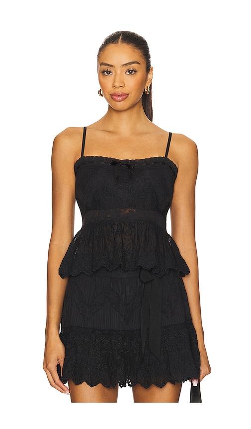 LoveShackFancy Rowina Top in Black by LOVESHACKFANCY