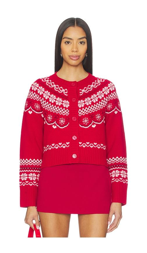 LoveShackFancy Shantae Cardigan in Red by LOVESHACKFANCY