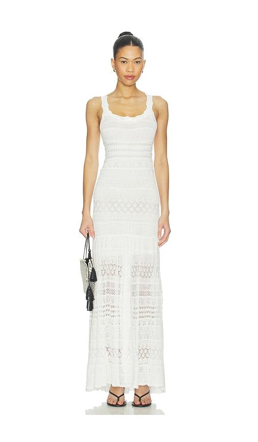 LoveShackFancy Solenne Dress in White by LOVESHACKFANCY