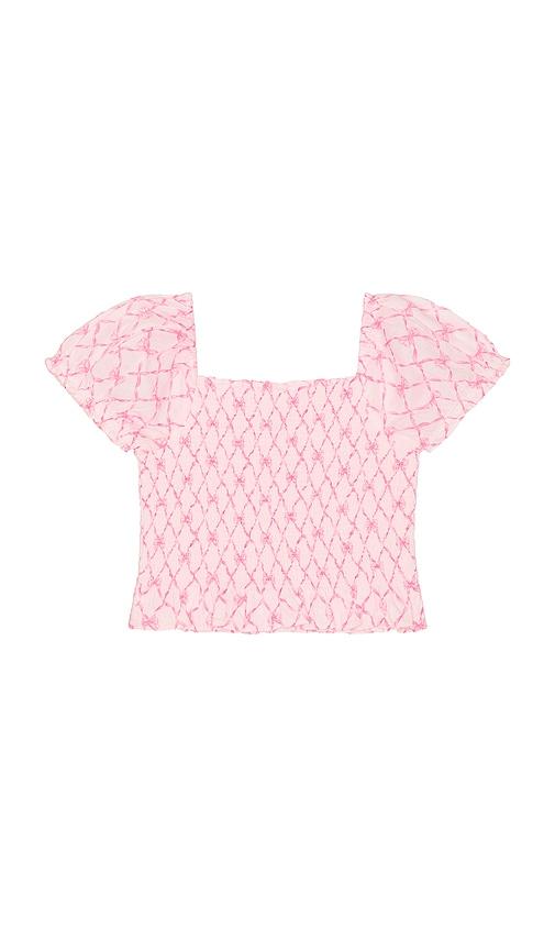 LoveShackFancy Tween Fabielle Top in Pink by LOVESHACKFANCY