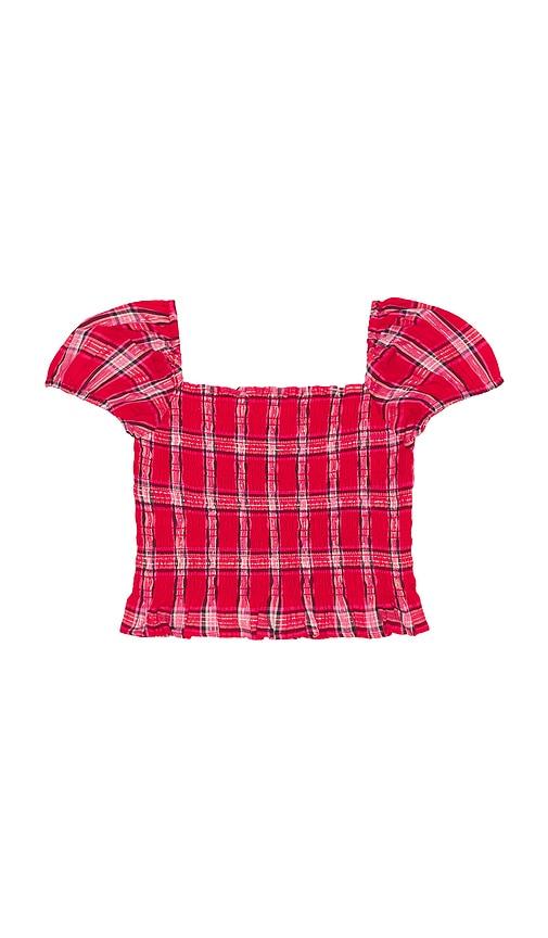 LoveShackFancy Tween Fabielle Top in Red by LOVESHACKFANCY