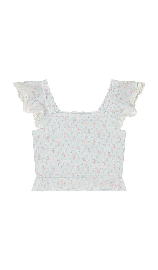 LoveShackFancy Tween Jeanna Top in Blue by LOVESHACKFANCY