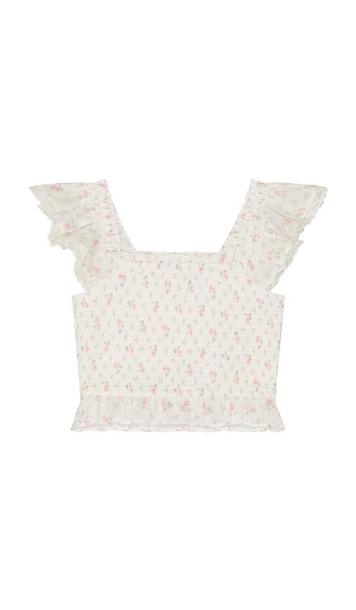LoveShackFancy Tween Jeanna Top in Ivory by LOVESHACKFANCY