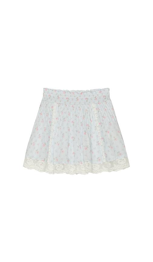 LoveShackFancy Tween Solena Skirt in Baby Blue by LOVESHACKFANCY
