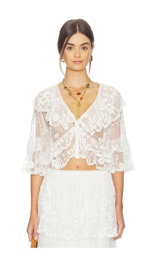 LoveShackFancy Vessia Top in Ivory by LOVESHACKFANCY